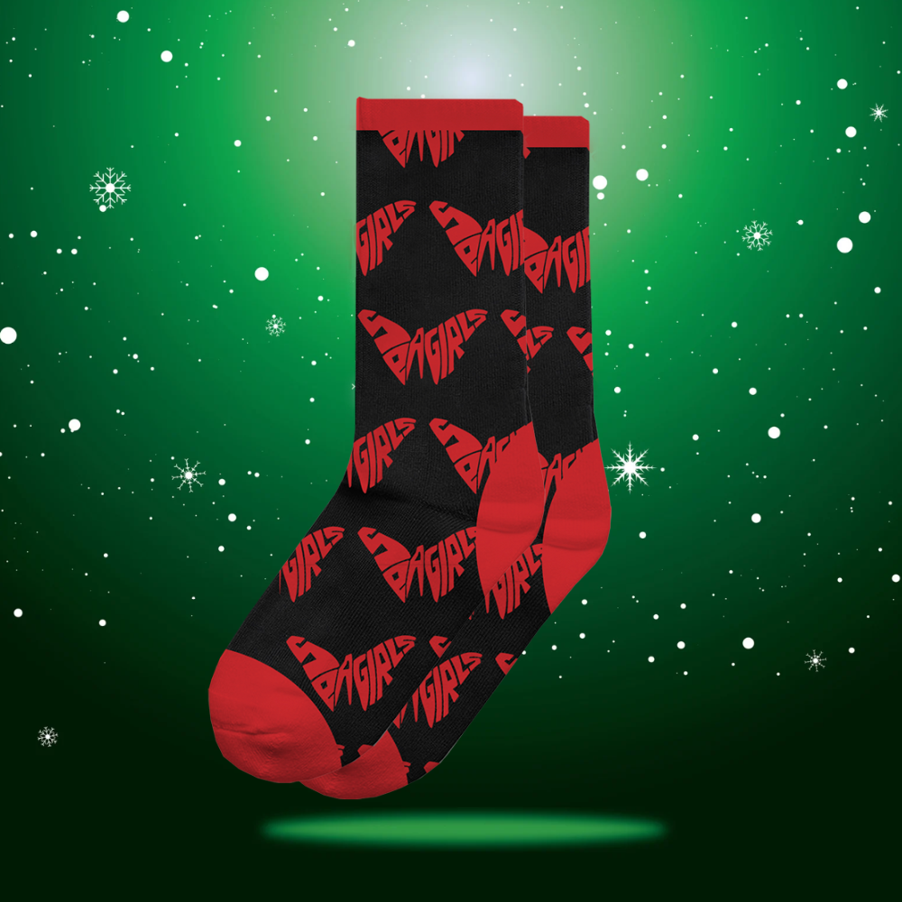 BLACK T-SHIRT + RED SOCK BUNDLE